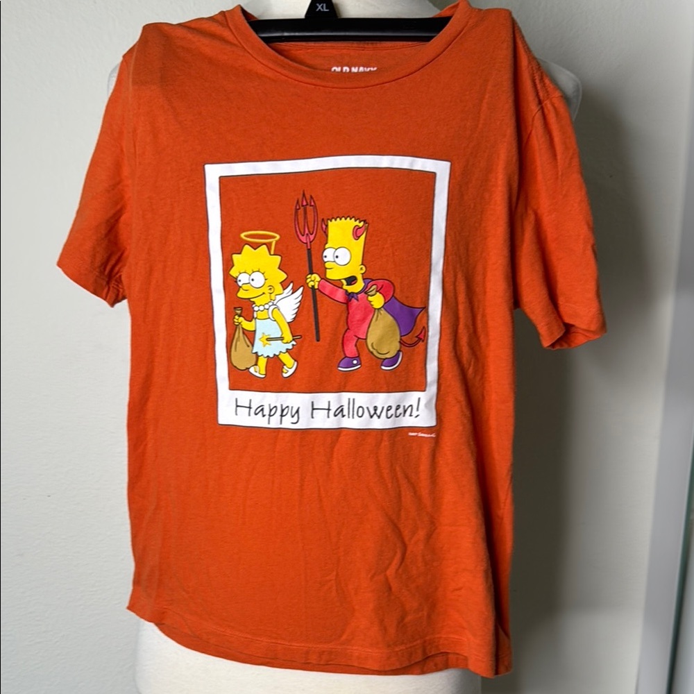 Old Navy The Simpsons Bart & lisa Happy Halloween t shirt large 10/12 unisex